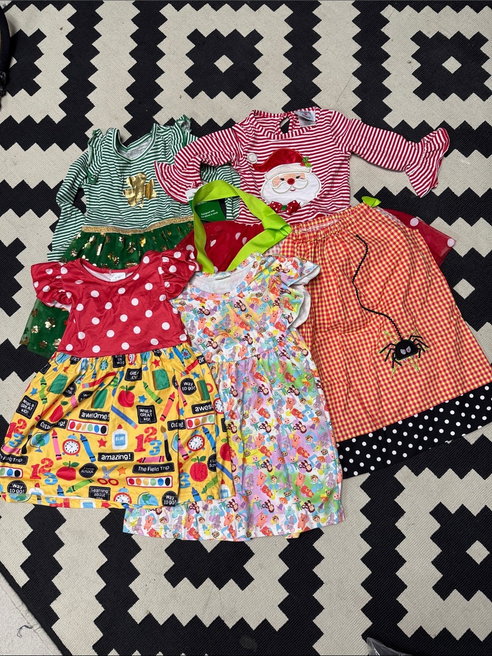 Kids Mixed Costume Dresses - Red, Green, Yellow, Orange, Multicolor